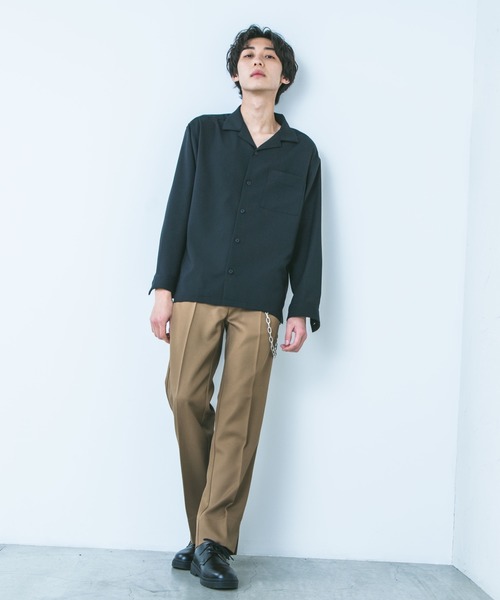 WEGO（ウィゴー）の「WEGO/オープンカラーシャツ（シャツ/ブラウス・メンズ・ブラック/ベージュ/ホワイト/ライトピンク・MEDIUM/LARGE）」の6枚目の写真