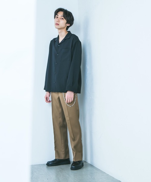 WEGO（ウィゴー）の「WEGO/オープンカラーシャツ（シャツ/ブラウス・メンズ・ブラック/ベージュ/ホワイト/ライトピンク・MEDIUM/LARGE）」の7枚目の写真