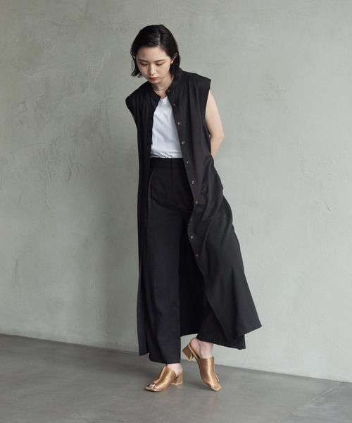 Aunt Marie's（アントマリーズ）の「AUNT MARIE’S　ステッチバックスリットワイドパンツ（その他パンツ・レディース・ブラック/イエロー・FREE）」の6枚目の写真