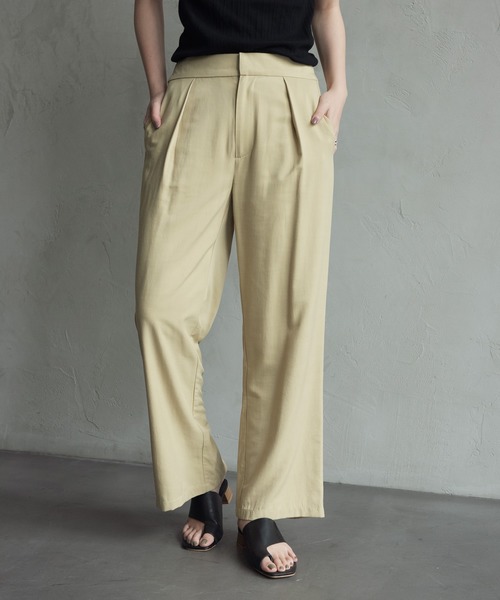 Aunt Marie's（アントマリーズ）の「AUNT MARIE’S　ステッチバックスリットワイドパンツ（その他パンツ・レディース・ブラック/イエロー・FREE）」の10枚目の写真