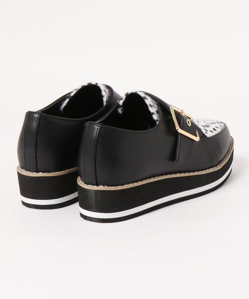 RANAN（ラナン）の「厚底モンクベルトシューズ（ローファー・レディース・ベージュ/ブラック・L/M/S）」の4枚目の写真