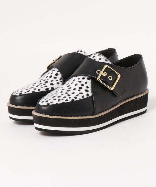 RANAN（ラナン）の「厚底モンクベルトシューズ（ローファー・レディース・ベージュ/ブラック・L/M/S）」の6枚目の写真