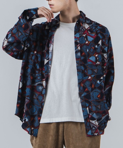 WEGO(ウィゴー)の「WEGO/レトロ総柄ビッグシルエットシャツ(シャツ/ブラウス・メンズ・その他1/その他2/その他3・MEDIUM/LARGE)」の2枚目の写真