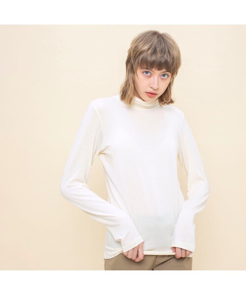 AIGLE(エーグル)の「VANNES TURTLE NECK T(Tシャツ/カットソー・レディース・ネイビー/ホワイト・M/L/S)」の1枚目の写真