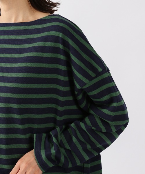 yuw（ユウ）の「ＢＩＧボーダープルオーバー　921021（Tシャツ/カットソー・レディース・ホワイト系その他/グリーン系その他/レッド系その他/ベージュ系その他/ブルー系その他/ブラック系その他/イエロー系その他・FREE）」の9枚目の写真