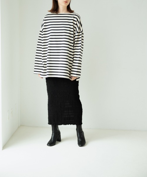 yuw（ユウ）の「ＢＩＧボーダープルオーバー　921021（Tシャツ/カットソー・レディース・ホワイト系その他/グリーン系その他/レッド系その他/ベージュ系その他/ブルー系その他/ブラック系その他/イエロー系その他・FREE）」の18枚目の写真