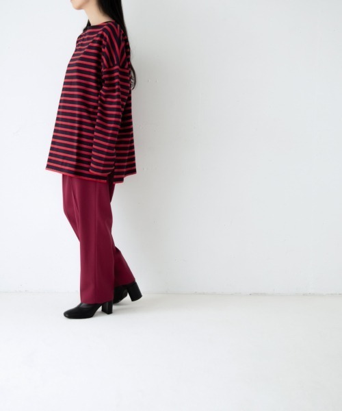 yuw（ユウ）の「ＢＩＧボーダープルオーバー　921021（Tシャツ/カットソー・レディース・ホワイト系その他/グリーン系その他/レッド系その他/ベージュ系その他/ブルー系その他/ブラック系その他/イエロー系その他・FREE）」の22枚目の写真