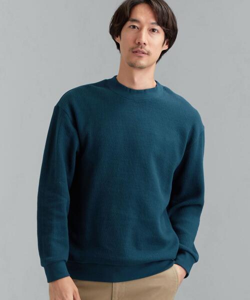 green label relaxing（グリーンレーベルリラクシング）の「CSM ラフネスリブ クルーネック 長袖 カットソー（Tシャツ/カットソー・メンズ・ワインレッド/ターコイズブルー/ライトグレー・LARGE/X-LARGE/MEDIUM/SMALL）」の2枚目の写真