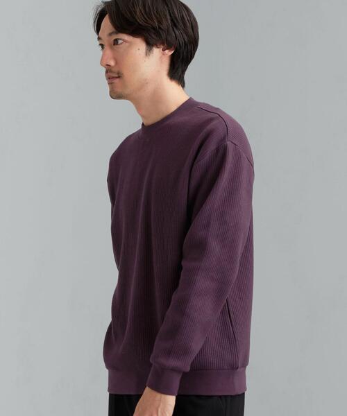 green label relaxing（グリーンレーベルリラクシング）の「CSM ラフネスリブ クルーネック 長袖 カットソー（Tシャツ/カットソー・メンズ・ワインレッド/ターコイズブルー/ライトグレー・LARGE/X-LARGE/MEDIUM/SMALL）」の3枚目の写真