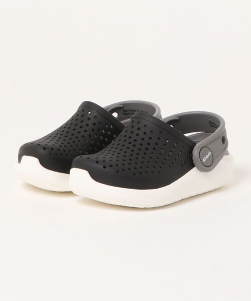 crocs（クロックス）の「クロックス crocs ライトライド クロッグ キッズ　LiteRide Clog K（サンダル・キッズ・ブラック×ホワイト/ライム/ブルー/ネイビー×ホワイト/ピンク・15cm/18cm/14cm/19cm/20cm/21cm/16.5cm/17.5cm/18.5cm/15.5cm/19.5cm）」の2枚目の写真
