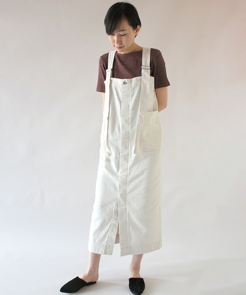 Johnbull（ジョンブル）の「バレルワンピース（ジャンパースカート・レディース・ホワイト・SMALL/MEDIUM）」の4枚目の写真