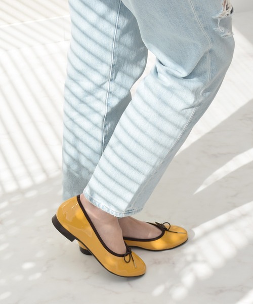 Bridget Birkin（ブリジットバーキン）の「【Bridget Birkin】ラウンドトゥリボンレインフラットパンプス(514003)（レインシューズ・レディース・ブラック/ピンク/イエロー/ライトベージュ・23/24/22.5/24.5/23.5）」の8枚目の写真