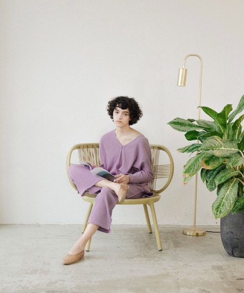 ACCL（エーシーシーエル）の「横スリットリラックスワイドパンツ（その他パンツ・レディース・オフホワイト/ダークパープル/モカ・FREE）」の3枚目の写真