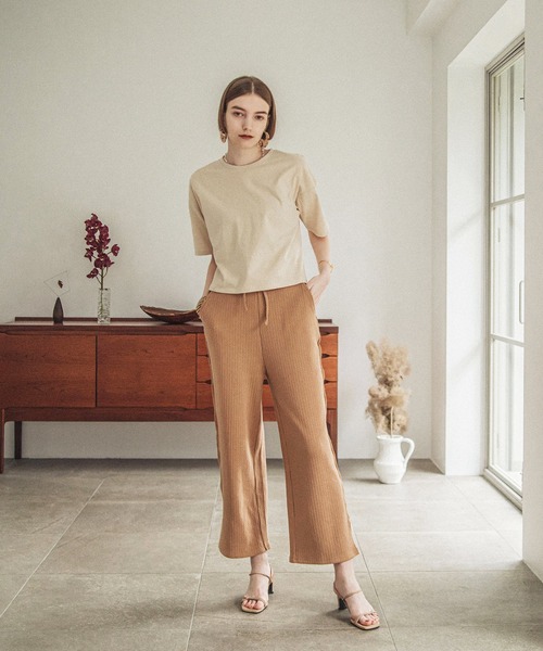 ACCL（エーシーシーエル）の「横スリットリラックスワイドパンツ（その他パンツ・レディース・オフホワイト/ダークパープル/モカ・FREE）」の22枚目の写真