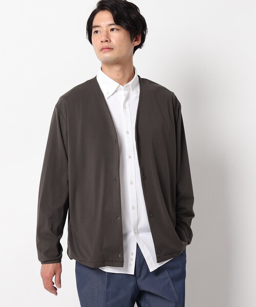 THE SHOP TK (ザ ショップ ティーケー )の「◆マイクロスムースカットソーカーディガン(カーディガン/ボレロ・メンズ・チャコールグレー/ブラック/ネイビー・01/02/03/04/05)」の2枚目の写真