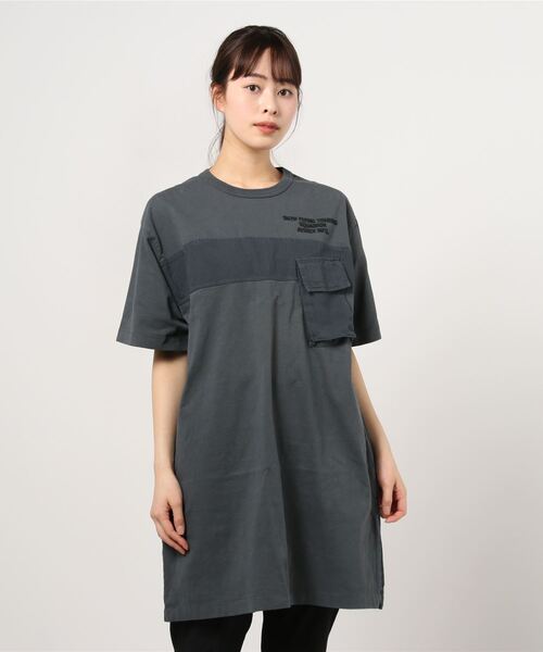 AVIREX（アヴィレックス）の「フェイドウォッシュポケットワンピース/ FADE WASH POCKET ONEPIECE（ワンピース・レディース・オレンジ/オリーブ/チャコール/オフホワイト・FREE）」の15枚目の写真