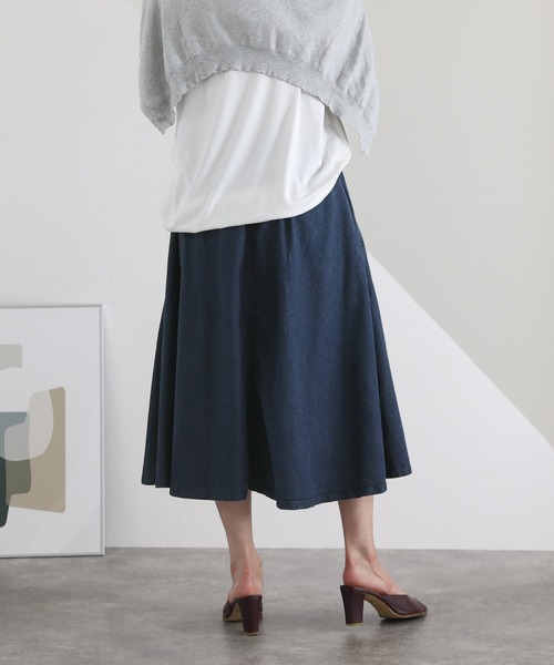 ElegChic(エレグシック)の「デニム フレアスカート (デニムスカート・レディース・ダークネイビー/ネイビー・M/4L/XXL/L/XL)」の13枚目の写真