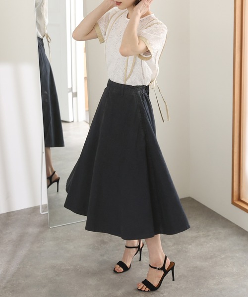 ElegChic(エレグシック)の「デニム フレアスカート (デニムスカート・レディース・ダークネイビー/ネイビー・M/4L/XXL/L/XL)」の8枚目の写真