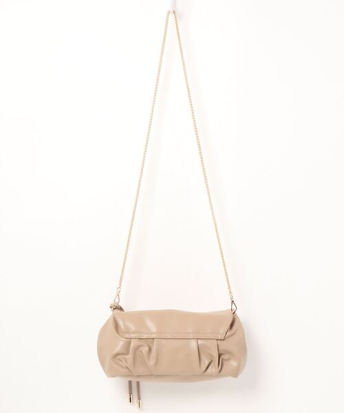 MERCURYDUO（マーキュリーデュオ）の「フェイクレザーギャザークラッチバッグ（クラッチバッグ・レディース・ベージュ/ミント・FREE）」の4枚目の写真