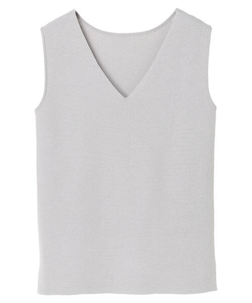 YECCA VECCA（イェッカヴェッカ）の「P.ウォッシャブルノースリーブニット　＊（ニット/セーター・レディース・グレー/ベージュ/ブラウン/ライトグリーン・FREE）」の19枚目の写真