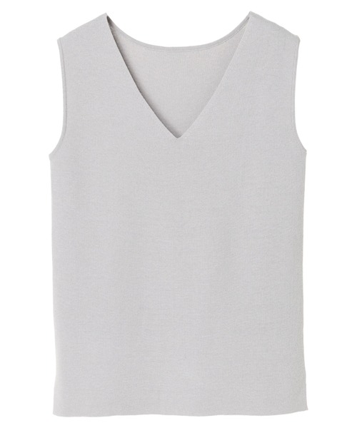 YECCA VECCA（イェッカヴェッカ）の「P.ウォッシャブルノースリーブニット　＊（ニット/セーター・レディース・グレー/ベージュ/ブラウン/ライトグリーン・FREE）」の2枚目の写真