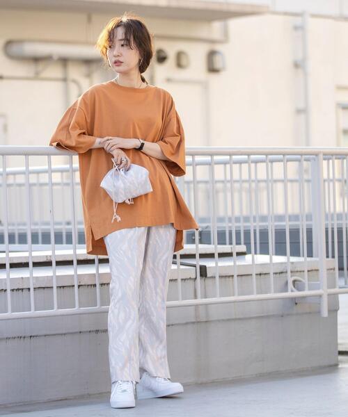 coen by SIZU（コーエンバイシズ）の「coen by SIZU プリント巾着バッグ（ショルダーバッグ・レディース・ベージュ/ピンク・FREE）」の12枚目の写真