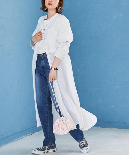 coen by SIZU（コーエンバイシズ）の「coen by SIZU プリント巾着バッグ（ショルダーバッグ・レディース・ベージュ/ピンク・FREE）」の16枚目の写真