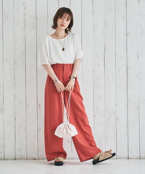 coen by SIZU（コーエンバイシズ）の「coen by SIZU プリント巾着バッグ（ショルダーバッグ・レディース・ベージュ/ピンク・FREE）」の18枚目の写真