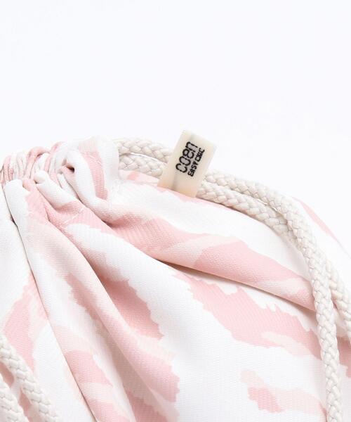 coen by SIZU（コーエンバイシズ）の「coen by SIZU プリント巾着バッグ（ショルダーバッグ・レディース・ベージュ/ピンク・FREE）」の14枚目の写真