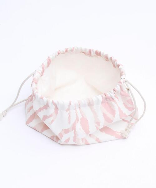 coen by SIZU（コーエンバイシズ）の「coen by SIZU プリント巾着バッグ（ショルダーバッグ・レディース・ベージュ/ピンク・FREE）」の8枚目の写真