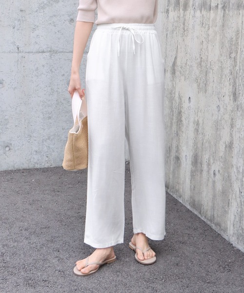 BLUEEAST（ブルーイースト）の「リネンドロストリラックスパンツ（その他パンツ・レディース・ホワイト/ベージュ/ブラック・MEDIUM）」の9枚目の写真