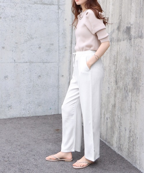BLUEEAST（ブルーイースト）の「リネンドロストリラックスパンツ（その他パンツ・レディース・ホワイト/ベージュ/ブラック・MEDIUM）」の12枚目の写真