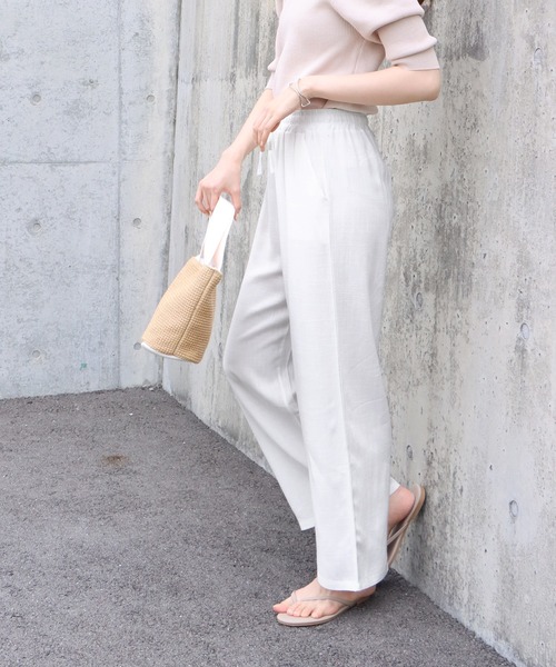 BLUEEAST（ブルーイースト）の「リネンドロストリラックスパンツ（その他パンツ・レディース・ホワイト/ベージュ/ブラック・MEDIUM）」の15枚目の写真