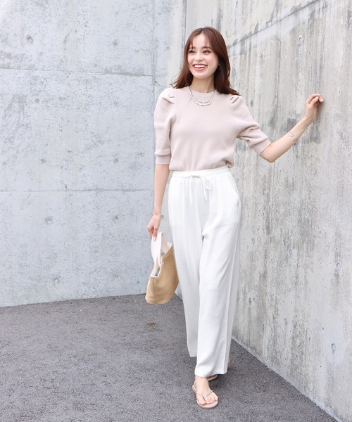 BLUEEAST（ブルーイースト）の「リネンドロストリラックスパンツ（その他パンツ・レディース・ホワイト/ベージュ/ブラック・MEDIUM）」の16枚目の写真