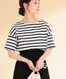 Ray BEAMS | Ray BEAMS / ボーダー ボートネック Tシャツ(Tシャツ/カットソー)