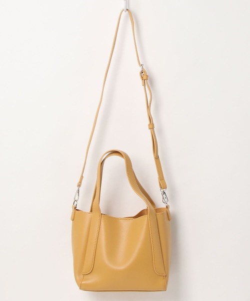 Ambre Neige（アンブルネージュ）の「【ポーチ付き】2WAYトートバック／WEB/EC限定商品（ショルダーバッグ・レディース・アイボリー/マスタード/キャメル・FREE）」の8枚目の写真