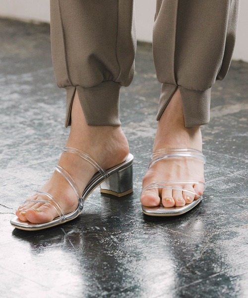 GLOBAL WORK（グローバルワーク）の「細ラインヒールサンダル/942529（サンダル・レディース・オフホワイト/ブラック/ライトグレー・MEDIUM/LARGE）」の3枚目の写真