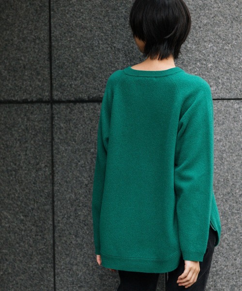 Munich（ミューニック）の「エクストラファインメリノボイルドウール　サイドジッププルオーバー（ニット/セーター・レディース・ベージュ/グリーン/オートミール・FREE）」の8枚目の写真