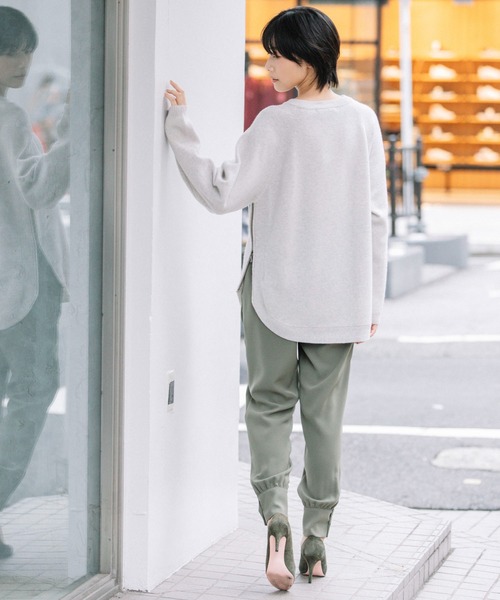 Munich（ミューニック）の「エクストラファインメリノボイルドウール　サイドジッププルオーバー（ニット/セーター・レディース・ベージュ/グリーン/オートミール・FREE）」の13枚目の写真