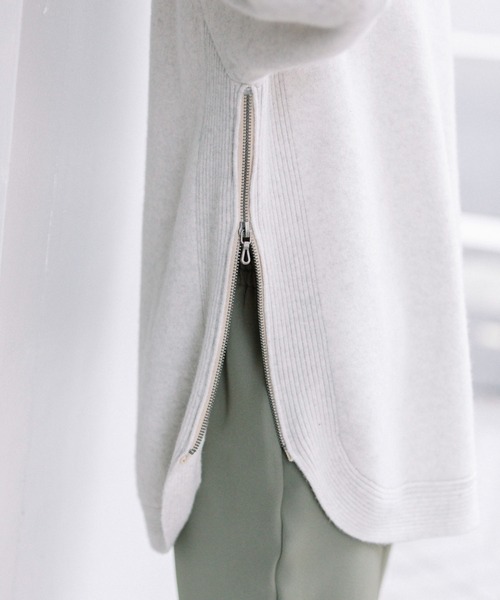 Munich（ミューニック）の「エクストラファインメリノボイルドウール　サイドジッププルオーバー（ニット/セーター・レディース・ベージュ/グリーン/オートミール・FREE）」の20枚目の写真