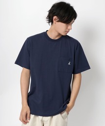 CAPTAIN STAG/キャプテンスタッグ ヘビーコットン ポケ付 ワンポイント刺繍 無地Tシャツ