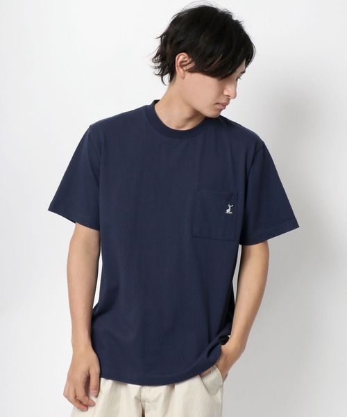 CAPTAIN STAG(キャプテンスタッグ)の「CAPTAIN STAG/キャプテンスタッグ ヘビーコットン ポケ付 ワンポイント刺繍 無地Tシャツ(Tシャツ/カットソー・メンズ・ホワイト/ブラック/ベージュ/ネイビー/グレー・LL/M/L)」の5枚目の写真