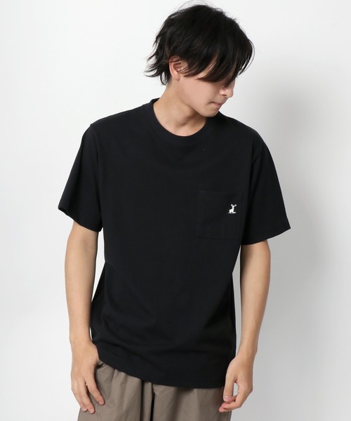 CAPTAIN STAG(キャプテンスタッグ)の「CAPTAIN STAG/キャプテンスタッグ ヘビーコットン ポケ付 ワンポイント刺繍 無地Tシャツ(Tシャツ/カットソー・メンズ・ホワイト/ブラック/ベージュ/ネイビー/グレー・LL/M/L)」の1枚目の写真