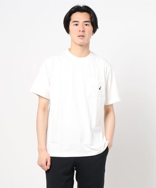 CAPTAIN STAG(キャプテンスタッグ)の「CAPTAIN STAG/キャプテンスタッグ ヘビーコットン ポケ付 ワンポイント刺繍 無地Tシャツ(Tシャツ/カットソー・メンズ・ホワイト/ブラック/ベージュ/ネイビー/グレー・LL/M/L)」の8枚目の写真