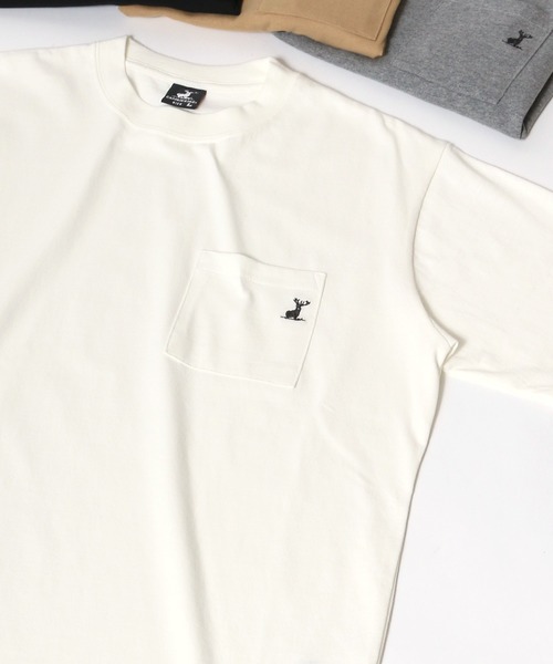 CAPTAIN STAG(キャプテンスタッグ)の「CAPTAIN STAG/キャプテンスタッグ ヘビーコットン ポケ付 ワンポイント刺繍 無地Tシャツ(Tシャツ/カットソー・メンズ・ホワイト/ブラック/ベージュ/ネイビー/グレー・LL/M/L)」の19枚目の写真