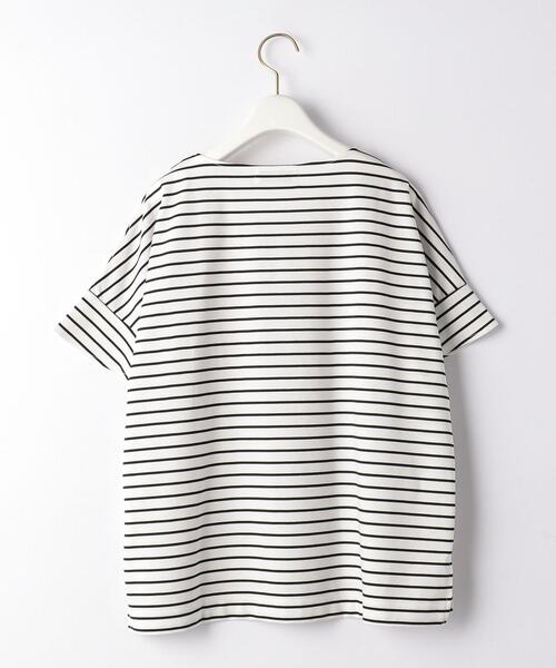 green label relaxing（グリーンレーベルリラクシング）の「CB コットン ポンチ フレア スリーブ プルオーバー カットソー / ボーダー（Tシャツ/カットソー・レディース・ダークグリーン/ダークブラウン/オフホワイト/その他1・FREE）」の15枚目の写真