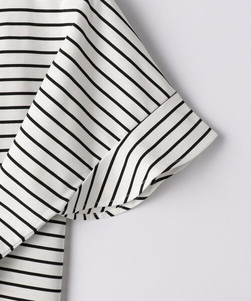 green label relaxing（グリーンレーベルリラクシング）の「CB コットン ポンチ フレア スリーブ プルオーバー カットソー / ボーダー（Tシャツ/カットソー・レディース・ダークグリーン/ダークブラウン/オフホワイト/その他1・FREE）」の17枚目の写真