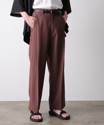 JUNRED | 【クールブロード】タックワイドストレートスラックスパンツ(スラックス)