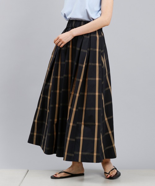 DouDou（ドゥドゥ）の「チェックフレアスカート（スカート・レディース・カーキ/ブラック・FREE）」の17枚目の写真