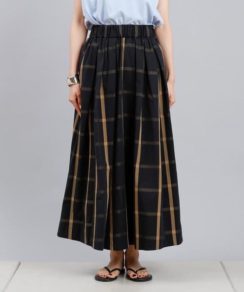 DouDou（ドゥドゥ）の「チェックフレアスカート（スカート・レディース・カーキ/ブラック・FREE）」の16枚目の写真